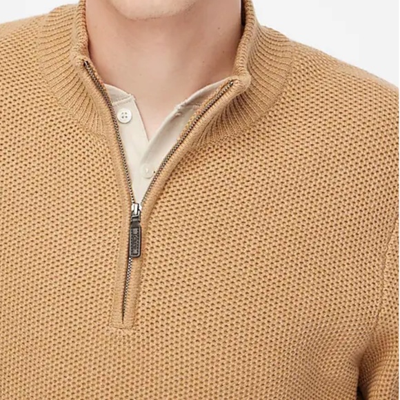 NWT | JCrew Cotton honeycomb knit half-zip | Sz M - Picture 2 of 5